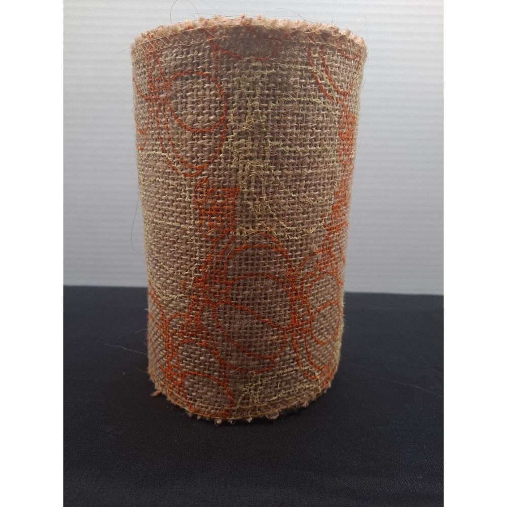 Fall Pumpkin Burlap Mesh‎ Ribbon Roll 6 Inches x 15 Feet Craft Project